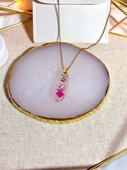 Collier « Éclisse rosé »