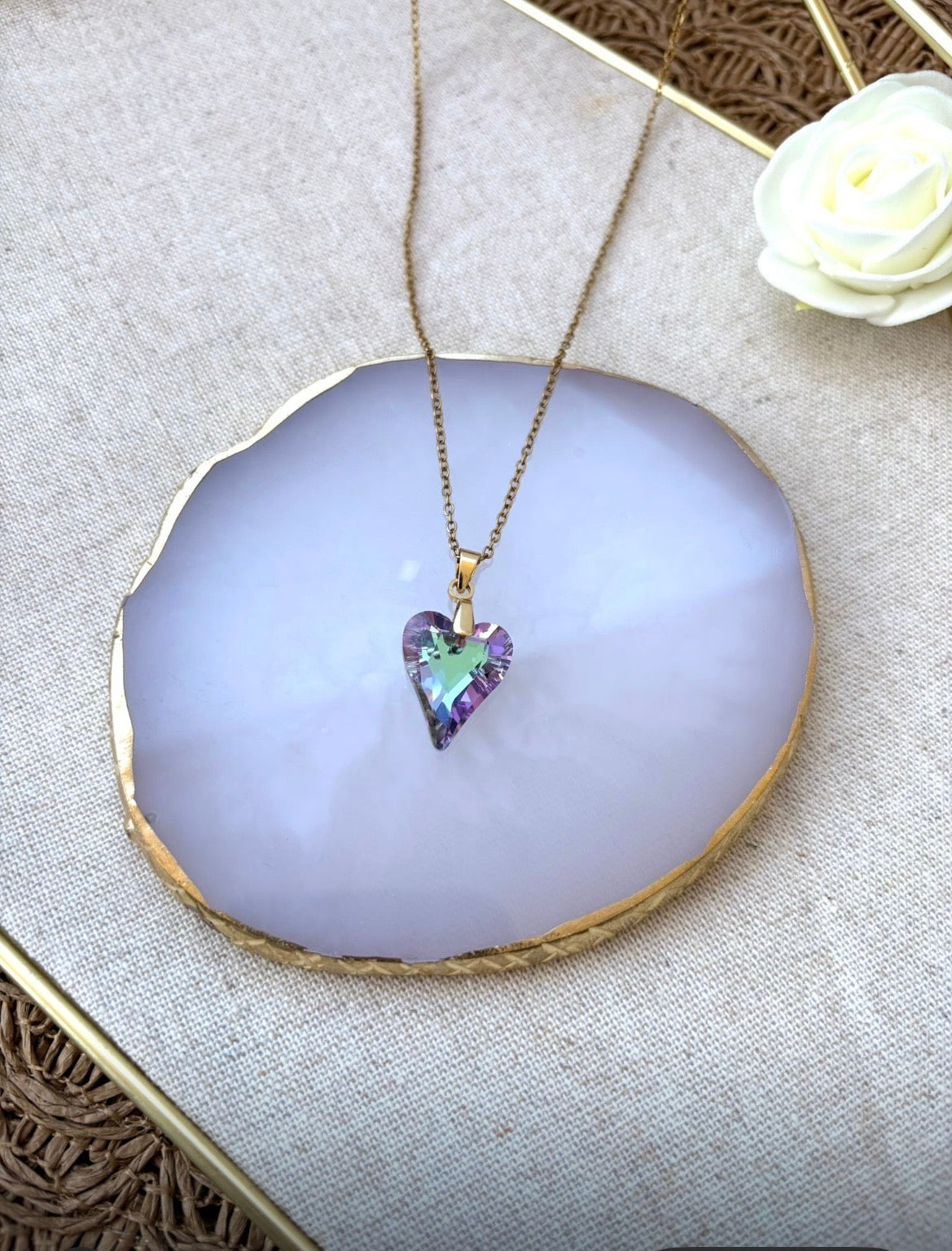 Collier « Cœur précieux » Doré