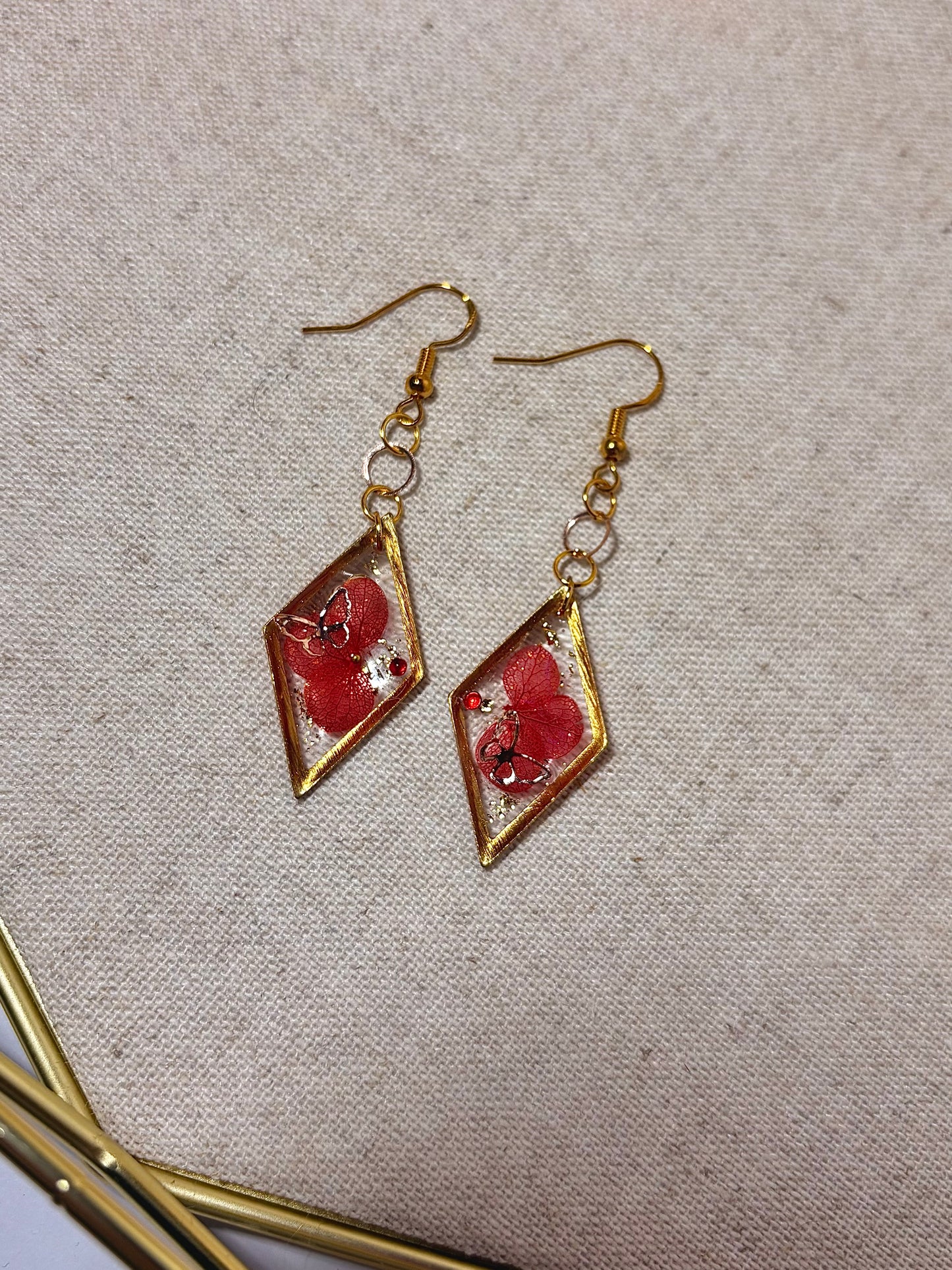 Boucles d’oreilles "Losange Hortensia"