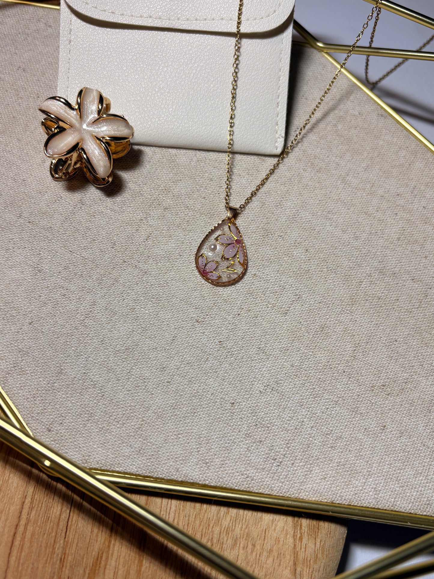 Collier "Goutte florale doubles fleurs"