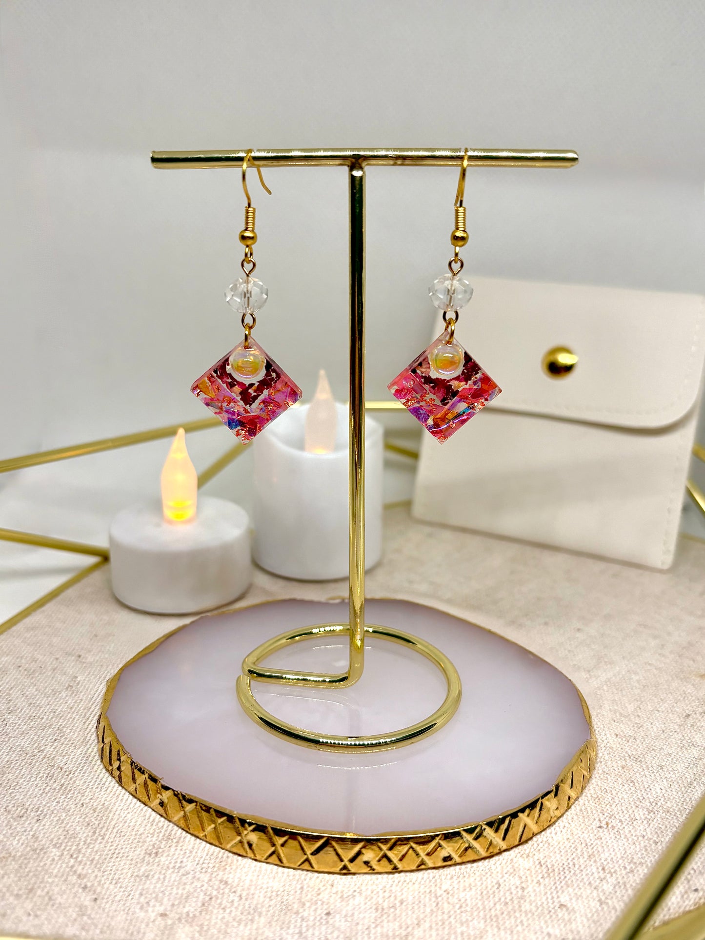 Boucles d’oreilles "Éclat Rosé"