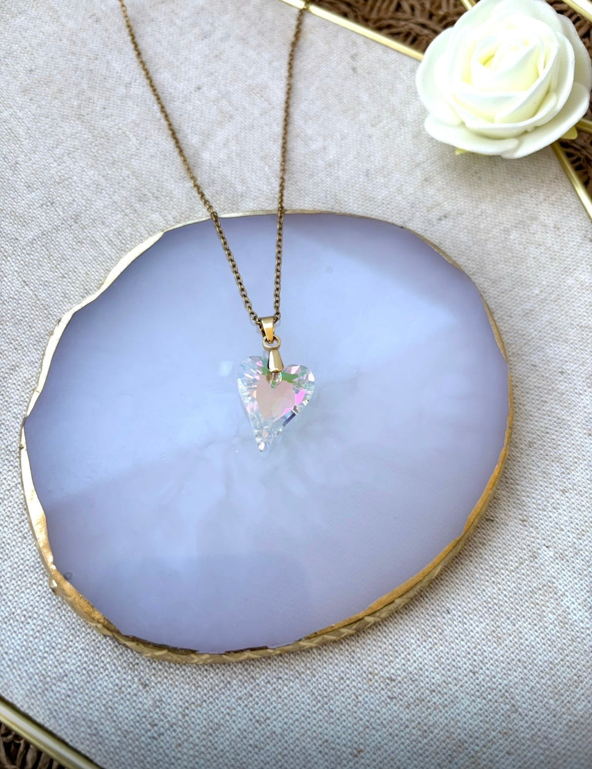 Collier « Cœur précieux » Doré