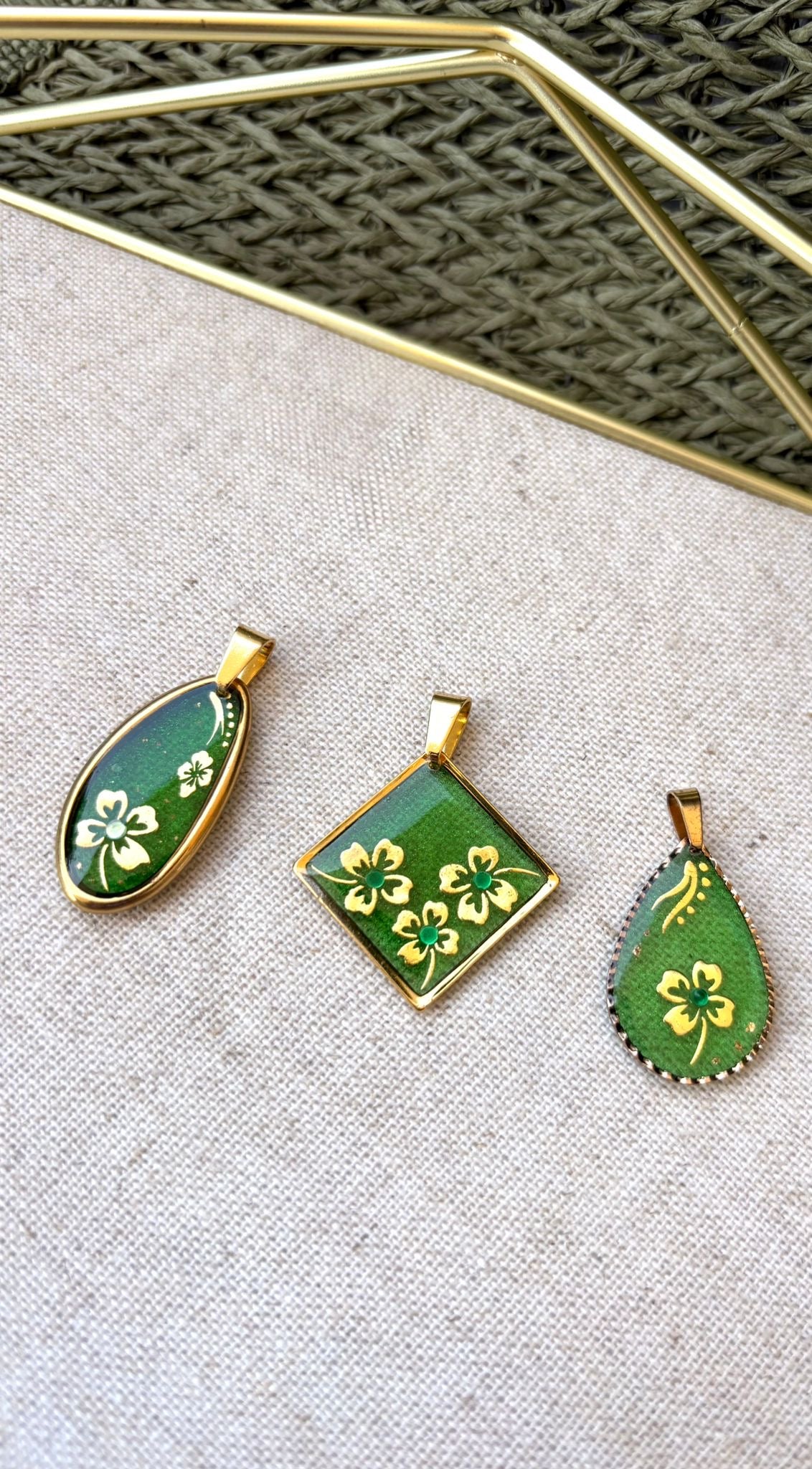 Collier « Trèfle émeraude »