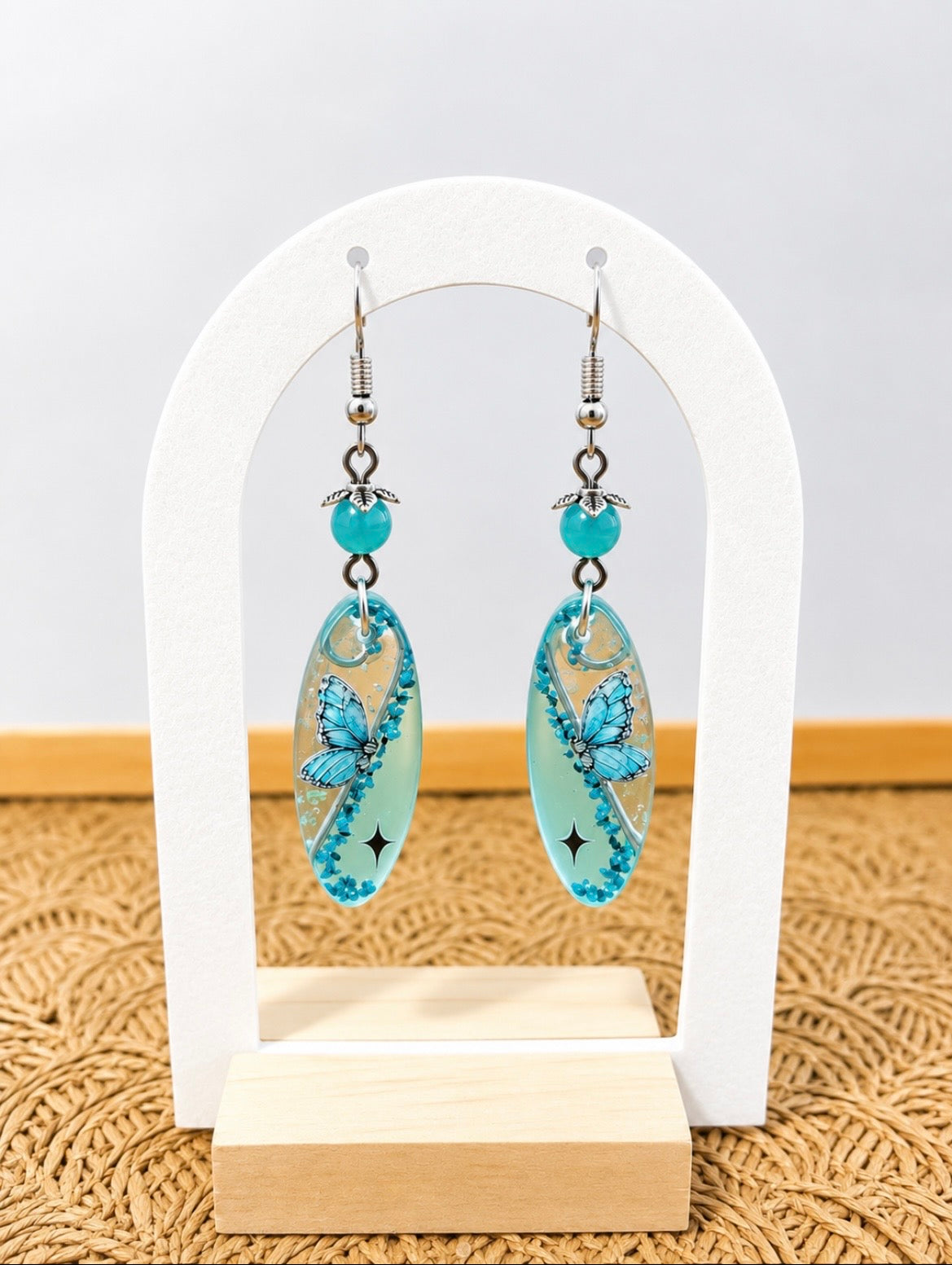 Boucles d’oreilles « Papillons des lagons » Turquoises