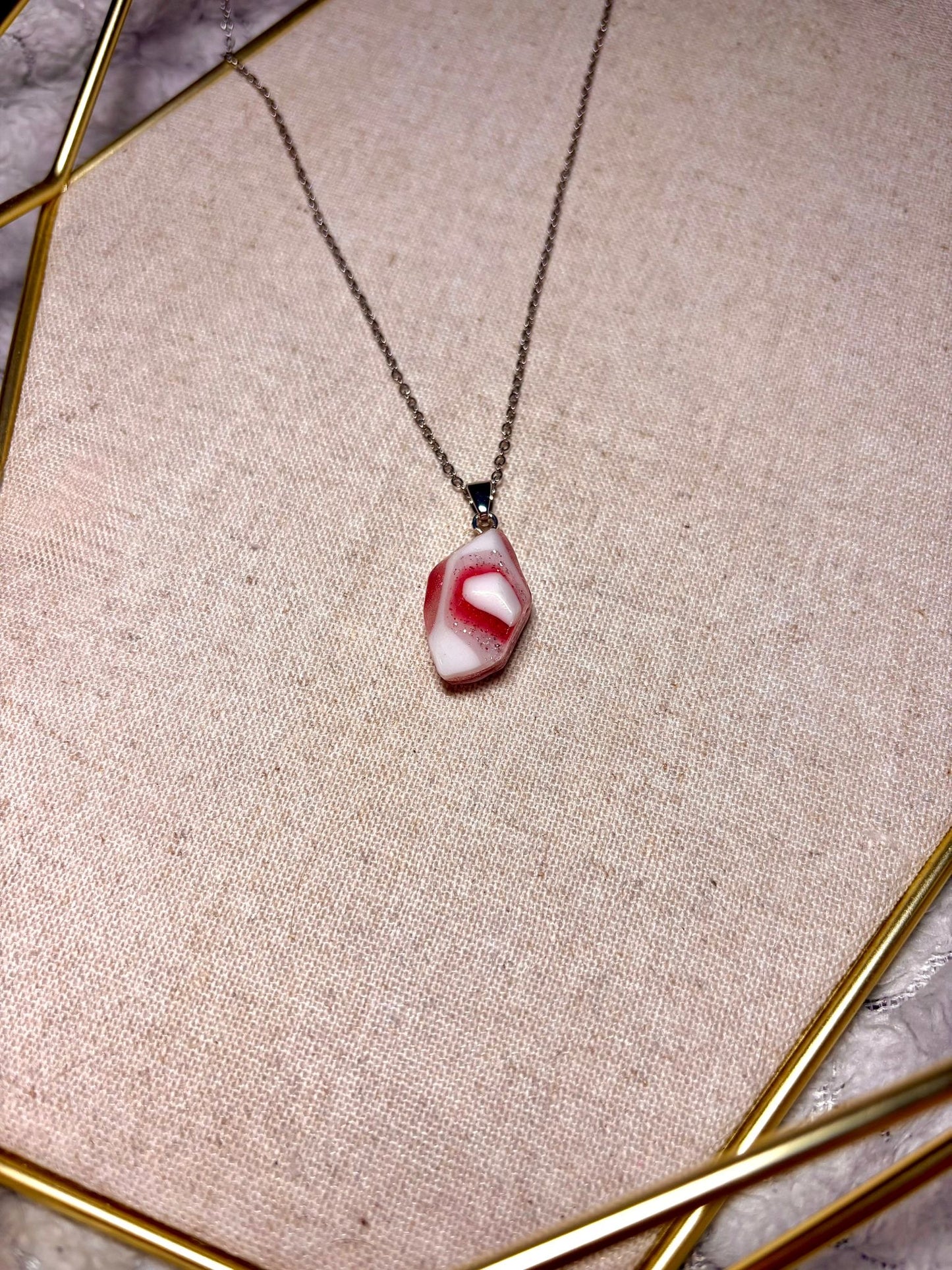 Collier « Aurore minéral » argenté