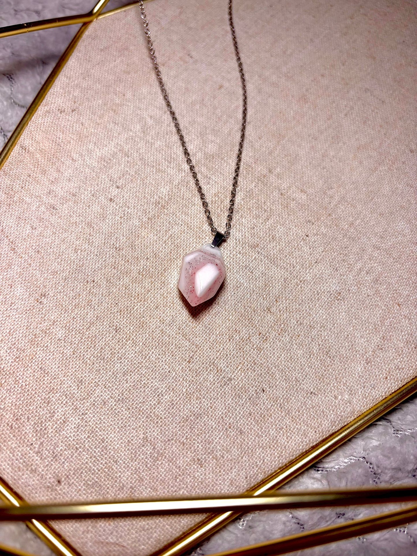 Collier « Aurore minéral » argenté