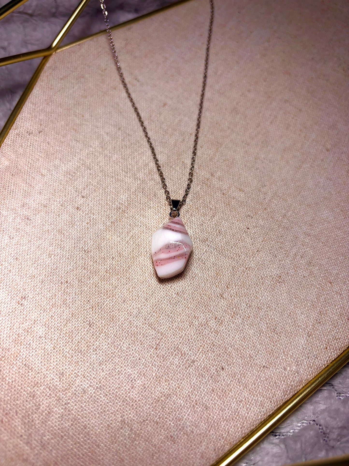 Collier « Aurore minéral » argenté