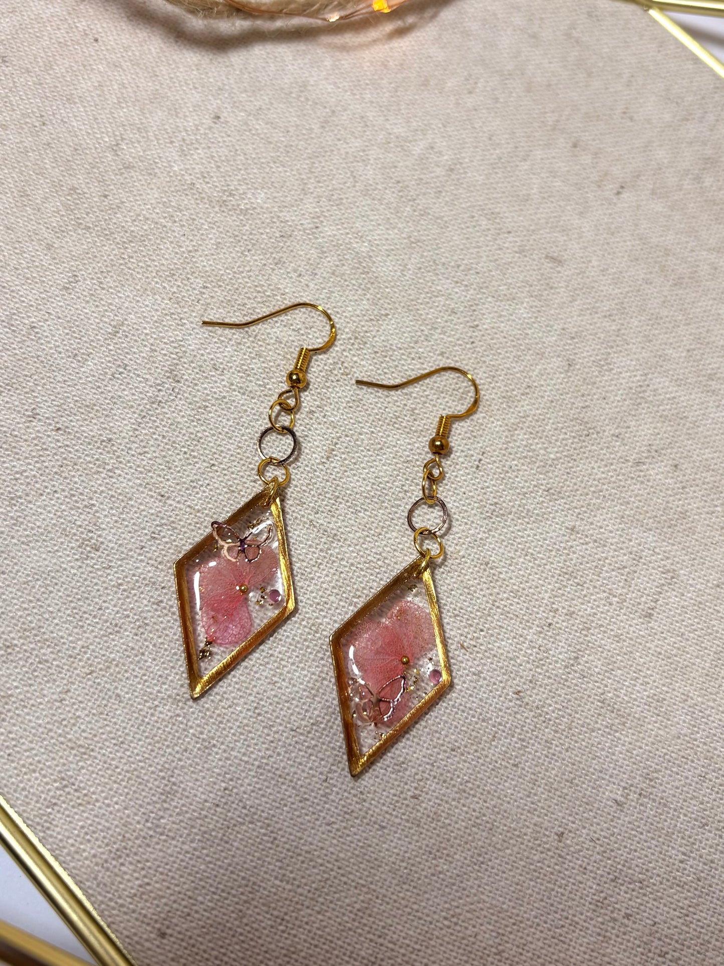 Boucles d’oreilles "Losange Hortensia"