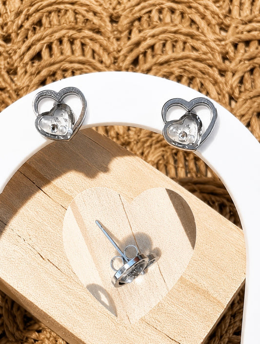 Boucles d’oreilles « Cœurs précieux » Argentées