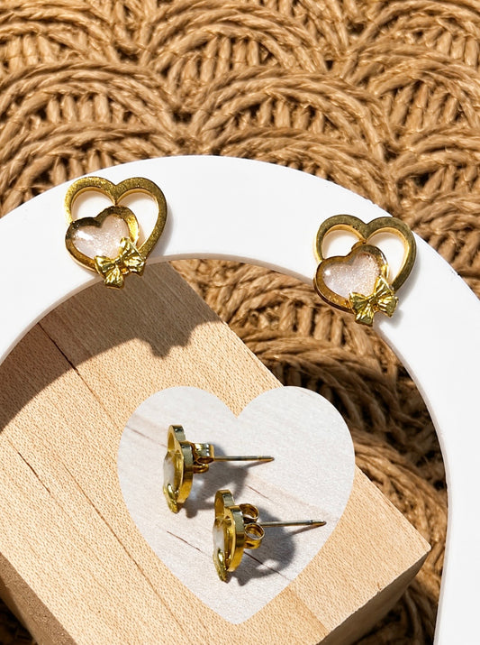 Boucles d’oreilles « Cœurs précieux » Dorées