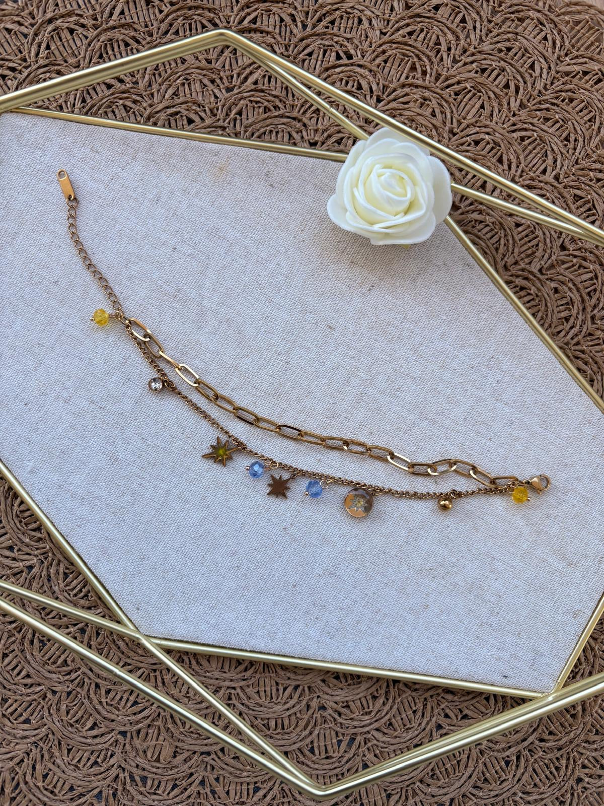 Bracelet double « Étoiles dorées »