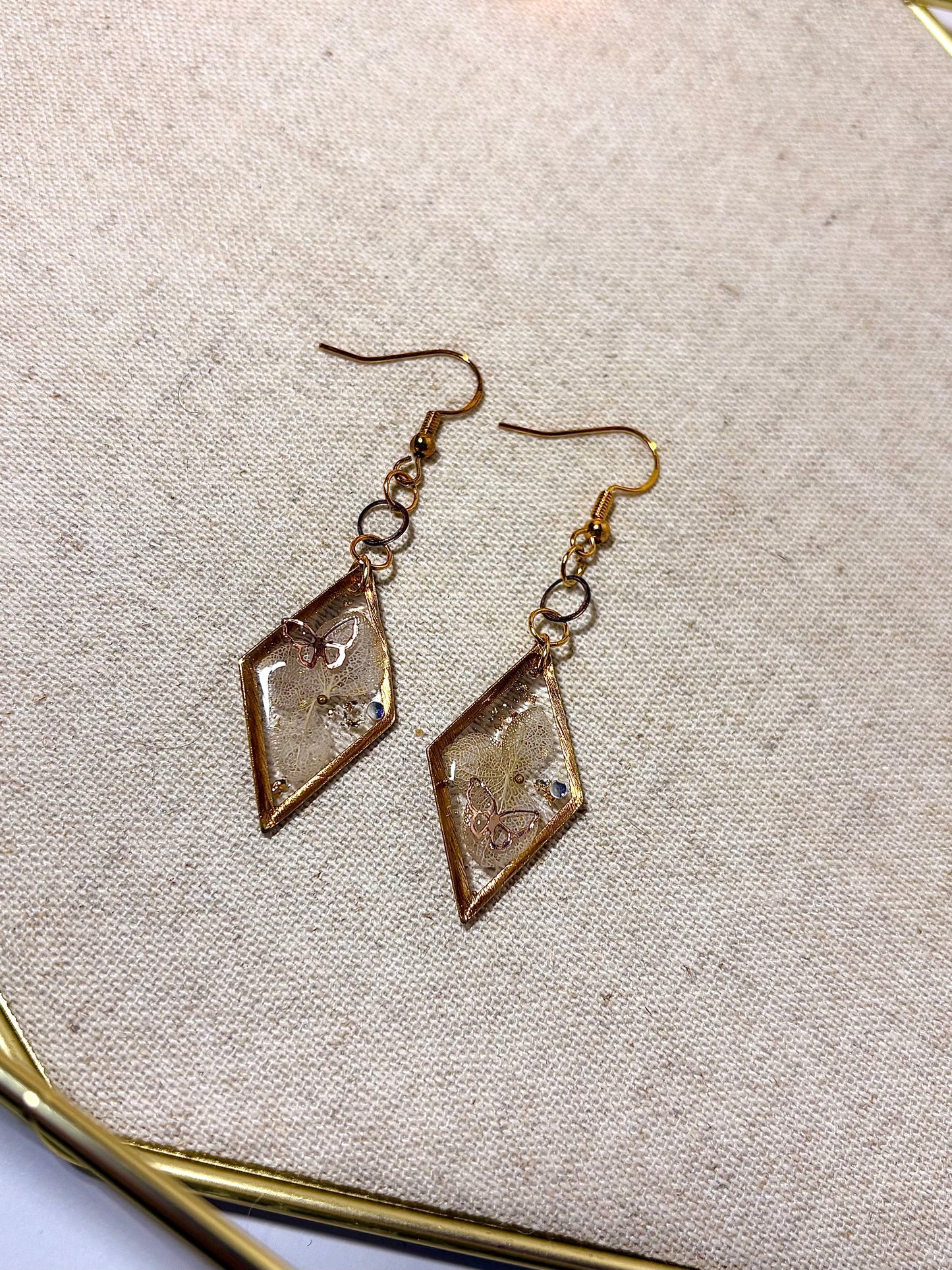 Boucles d’oreilles "Losange Hortensia"