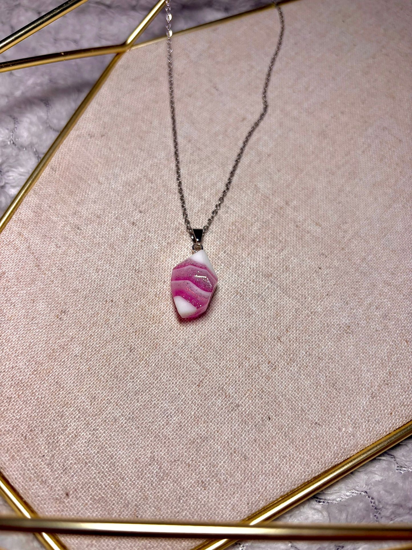 Collier « Aurore minéral » argenté