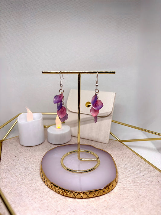 Boucles d’oreilles "Pétales d’hortensia"