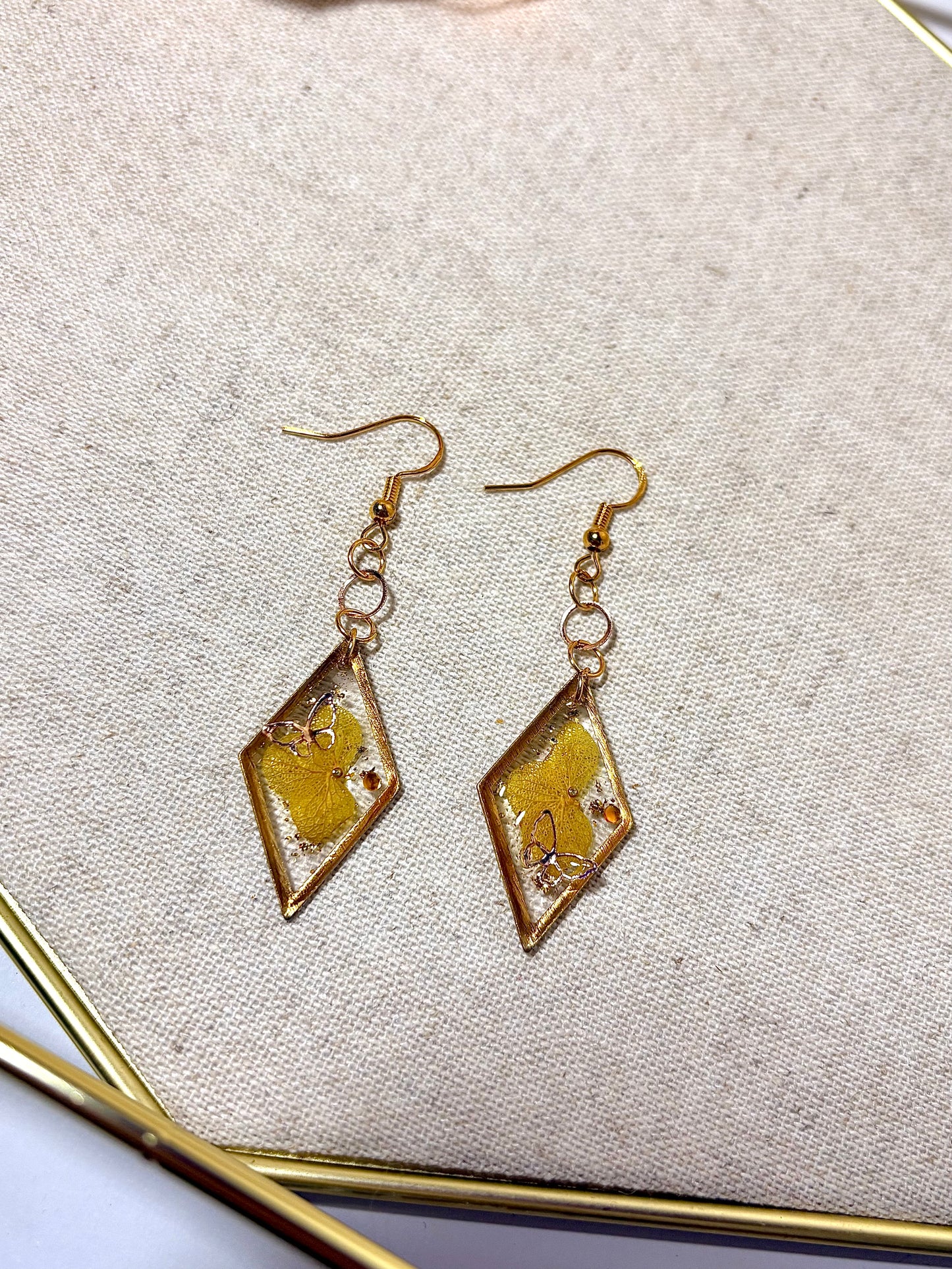 Boucles d’oreilles "Losange Hortensia"