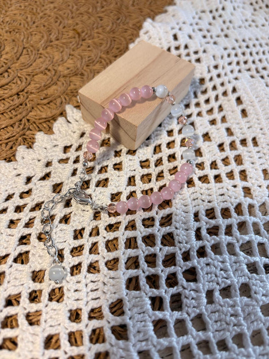 Bracelet « Rosé du matin » Argenté