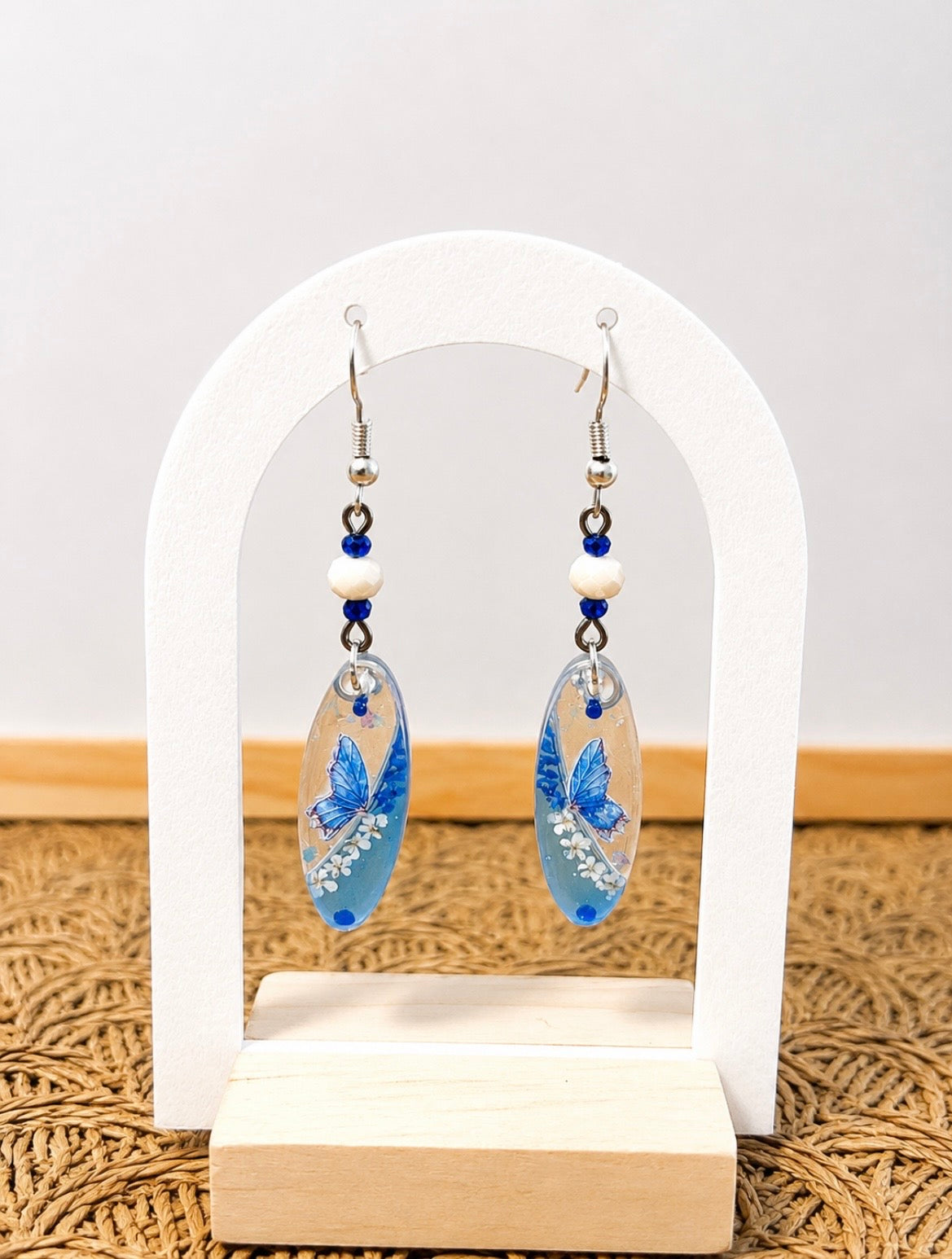 Boucles d’oreilles « Papillons des lagons » argentées