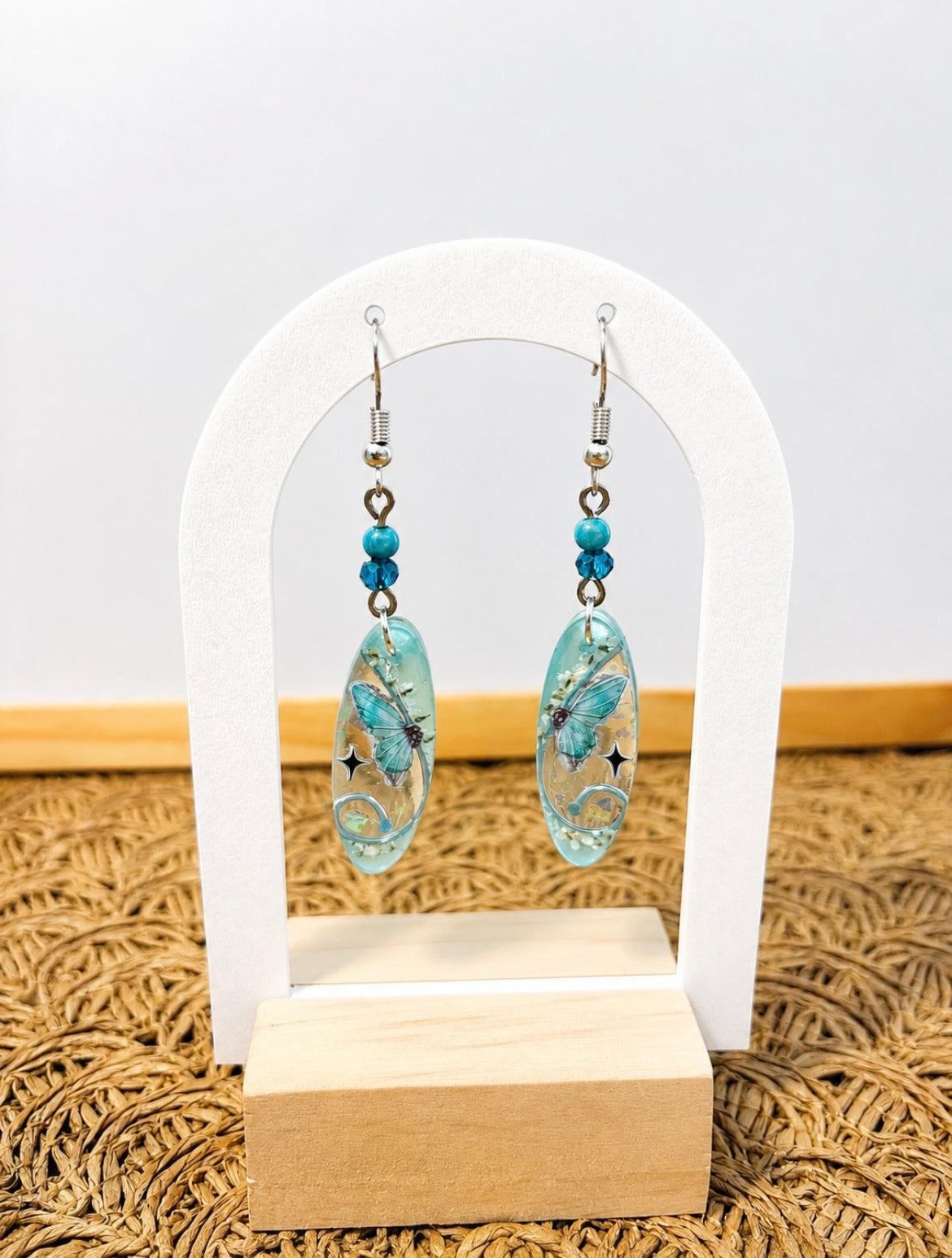 Boucles d’oreilles « Papillons des lagons » Turquoises