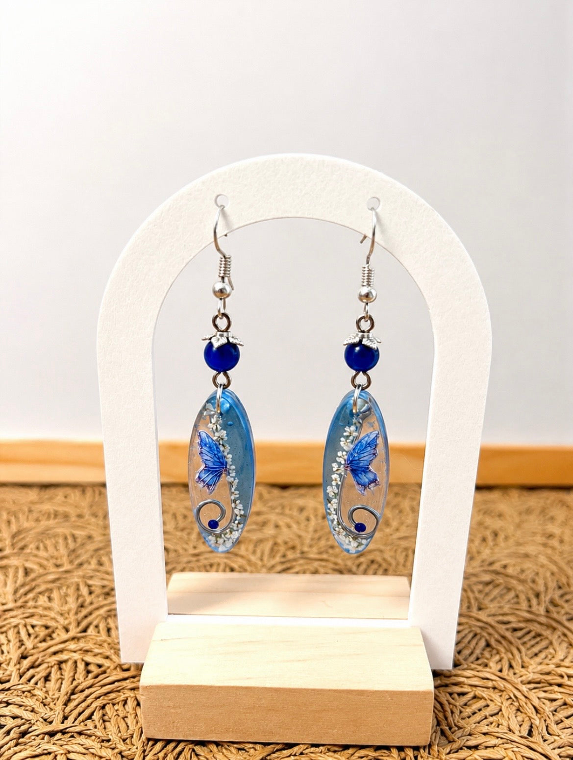 Boucles d’oreilles « Papillons des lagons » argentées