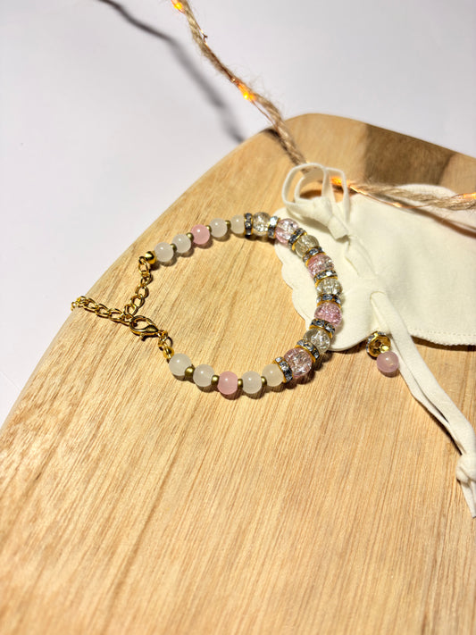 beaded/gold charm bracelet