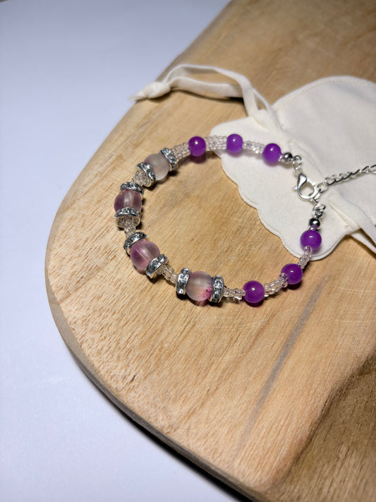 beaded charm bracelet / silver