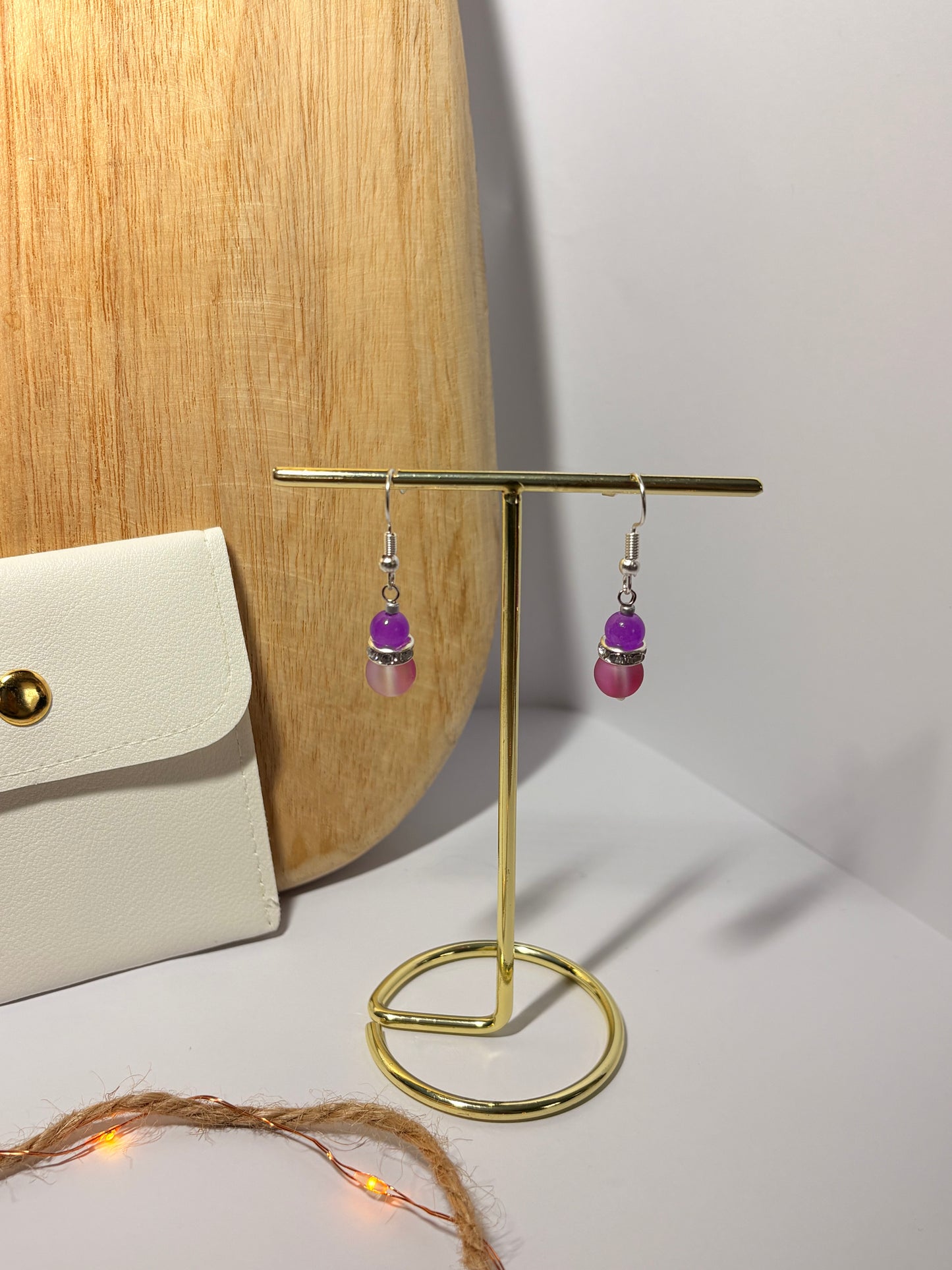 "Pearl Sparkle" Earrings / Matte