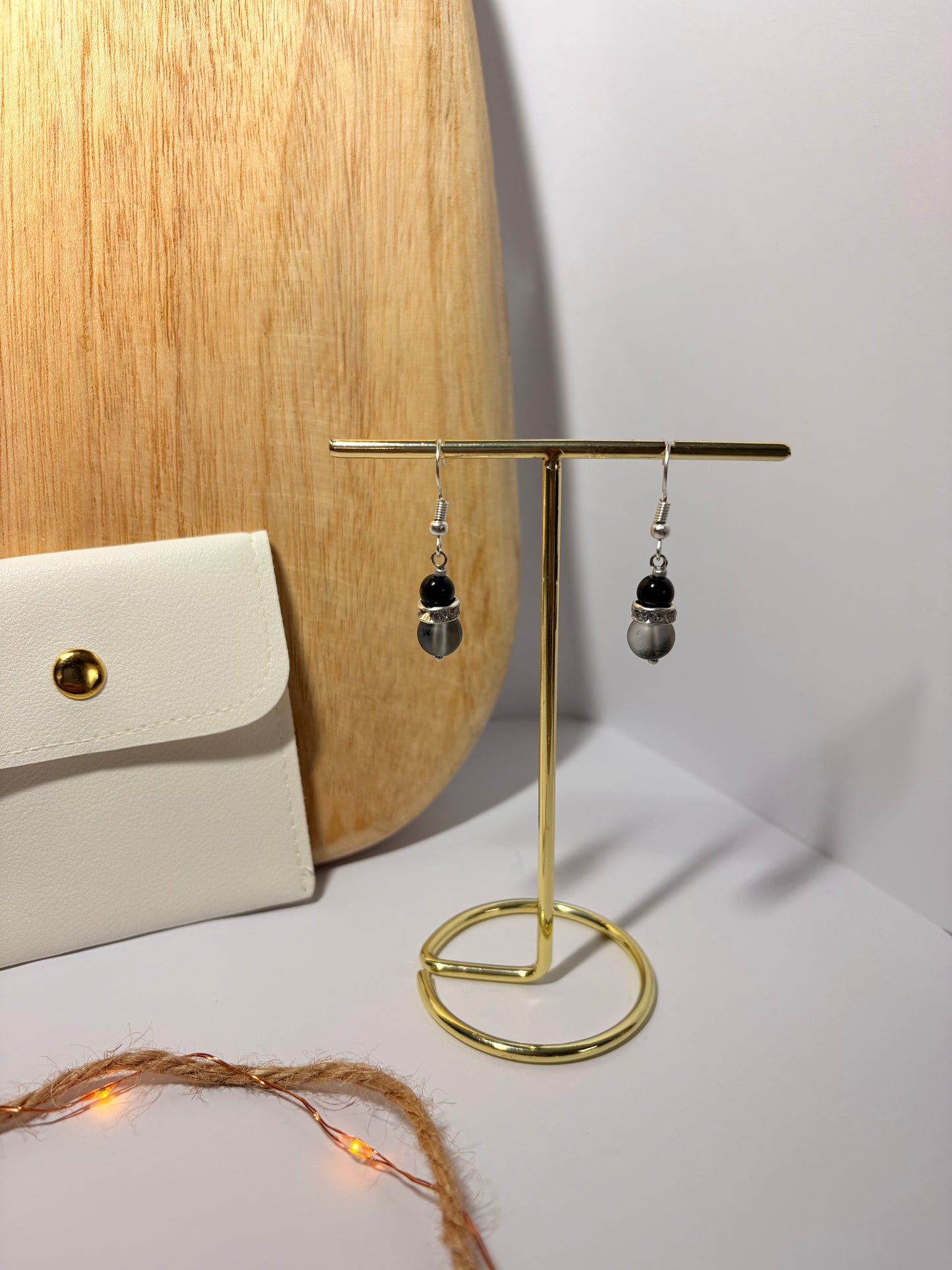 "Pearl Sparkle" Earrings / Matte