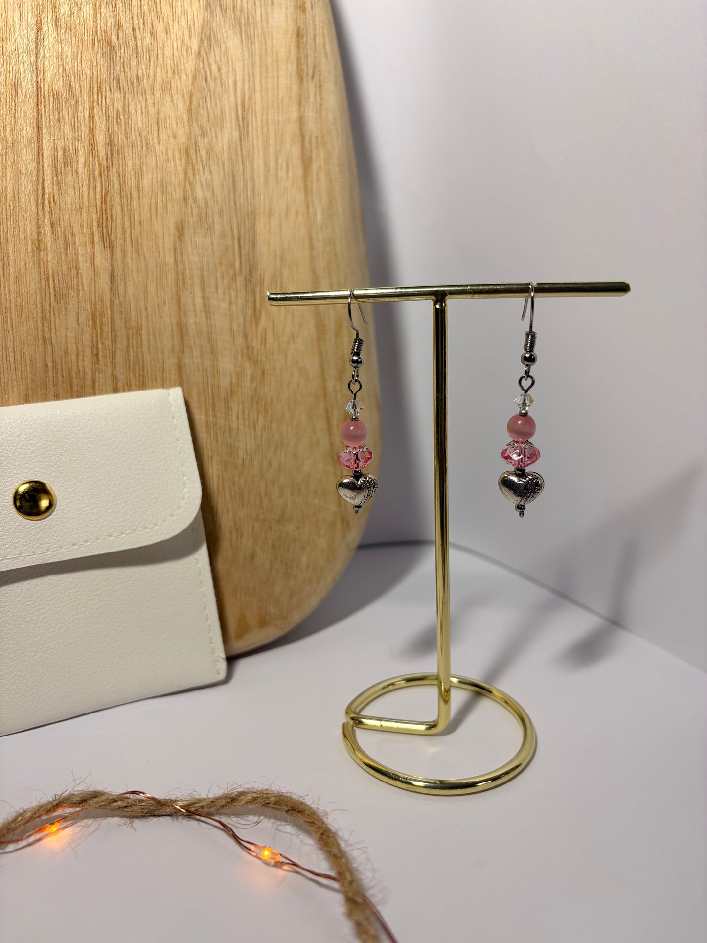 Boucles d’oreilles "Cœur Rosé"