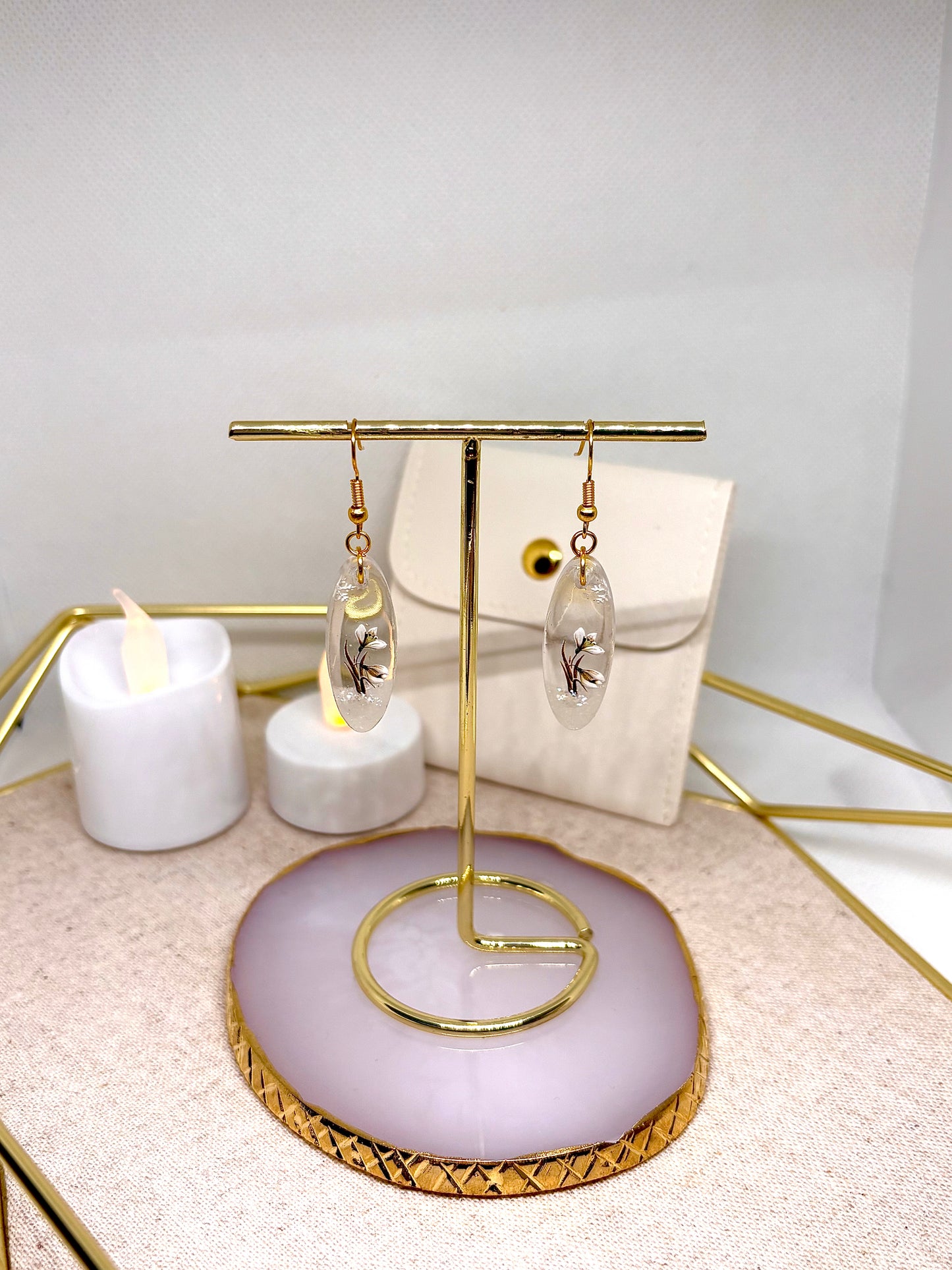 Boucles d’oreilles "Perce neige"