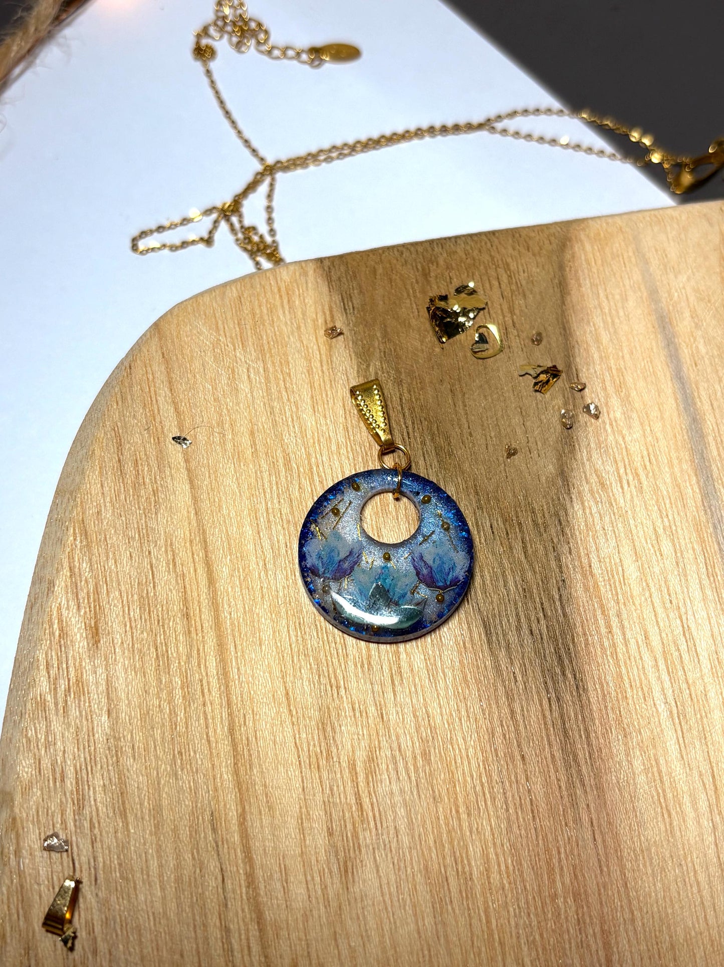 "Blue Camellia" Necklace