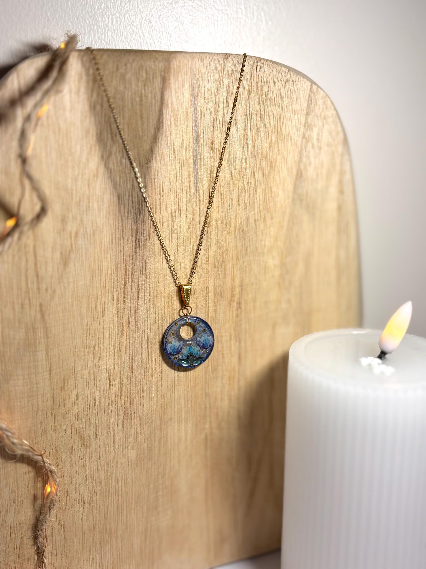 "Blue Camellia" Necklace